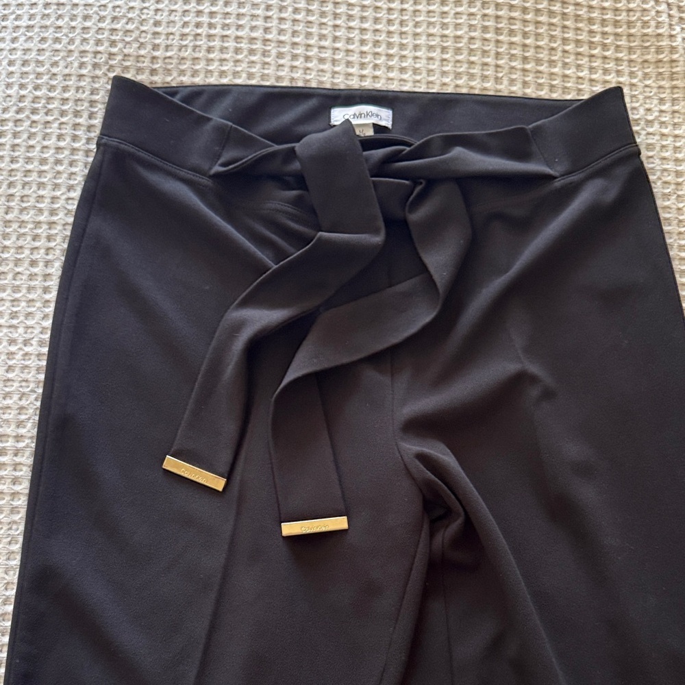 Calvin Klein Black TIE WAIST TROUSERS